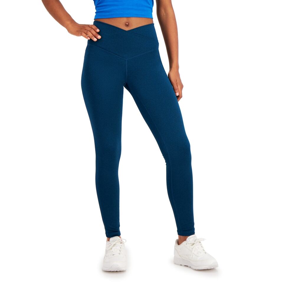 Jenni On Repeat Crossover Full Length Legging Blue High Rise Active Workout XL